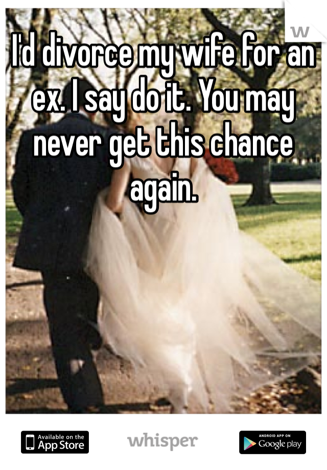 I'd divorce my wife for an ex. I say do it. You may never get this chance again. 
