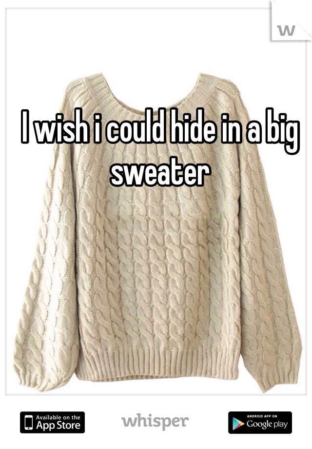 I wish i could hide in a big sweater  