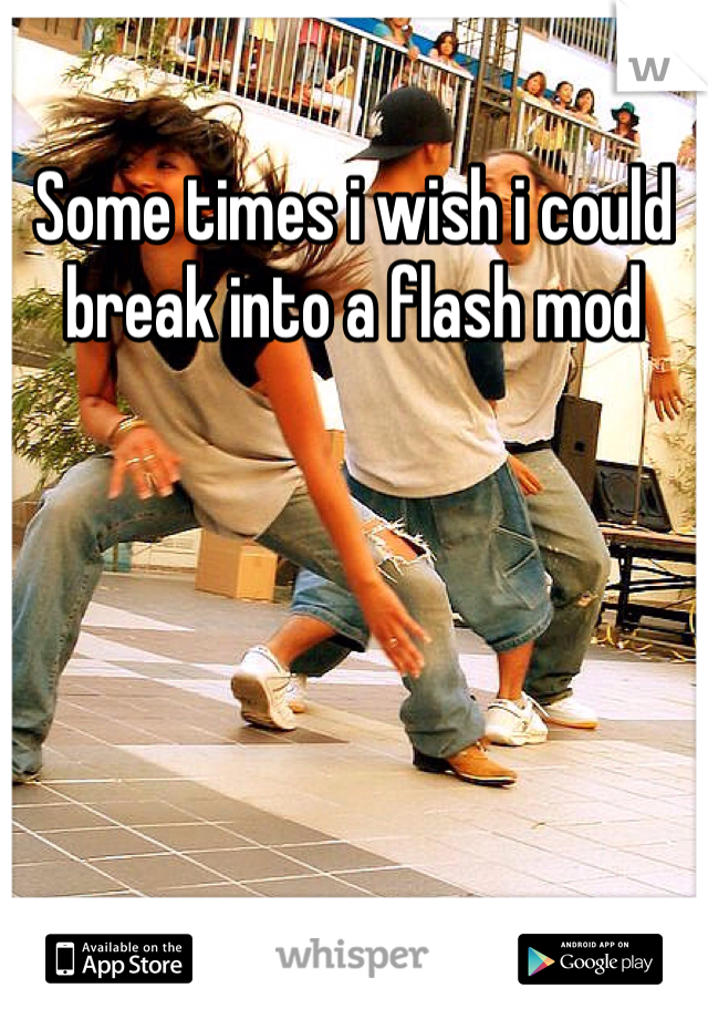 Some times i wish i could break into a flash mod