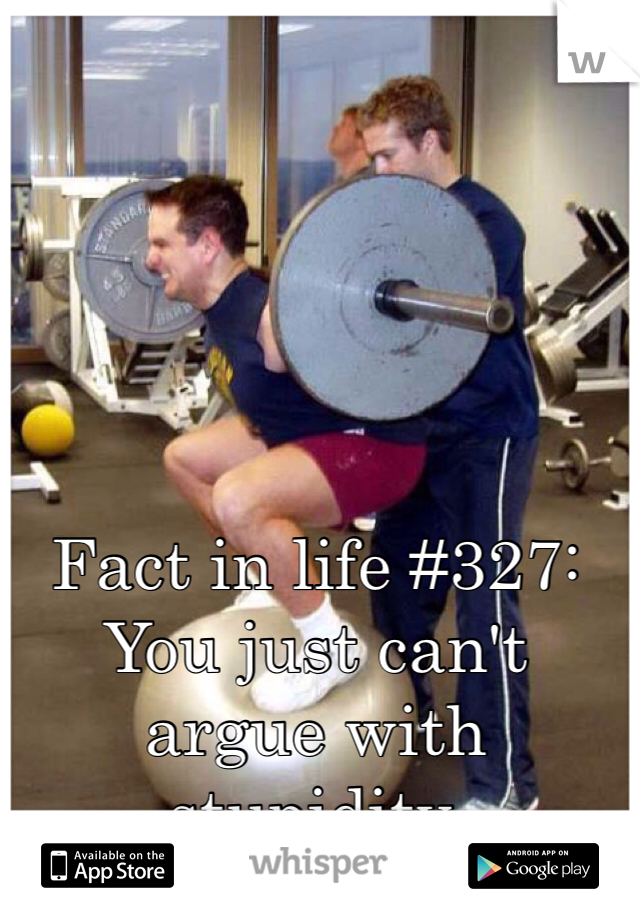 Fact in life #327: You just can't argue with stupidity. 