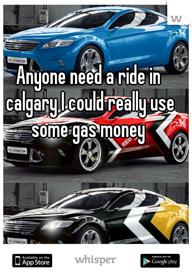 Anyone need a ride in calgary I could really use some gas money 