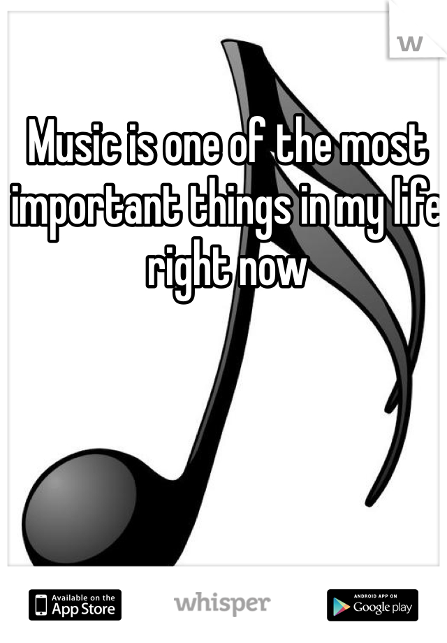 Music is one of the most important things in my life right now