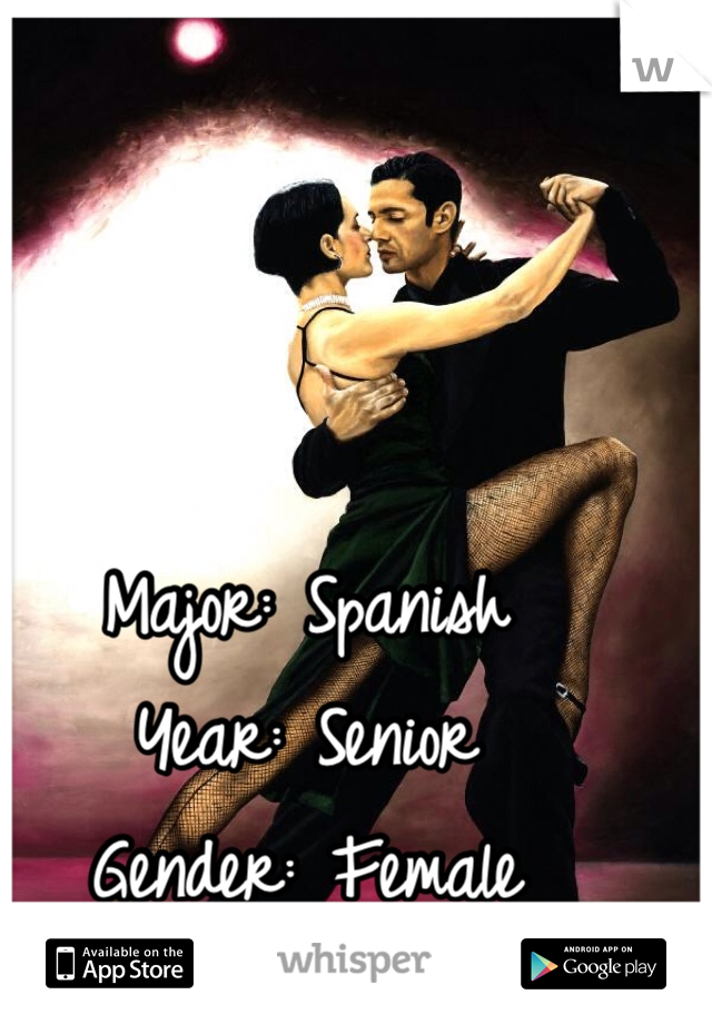 Major: Spanish
Year: Senior
Gender: Female