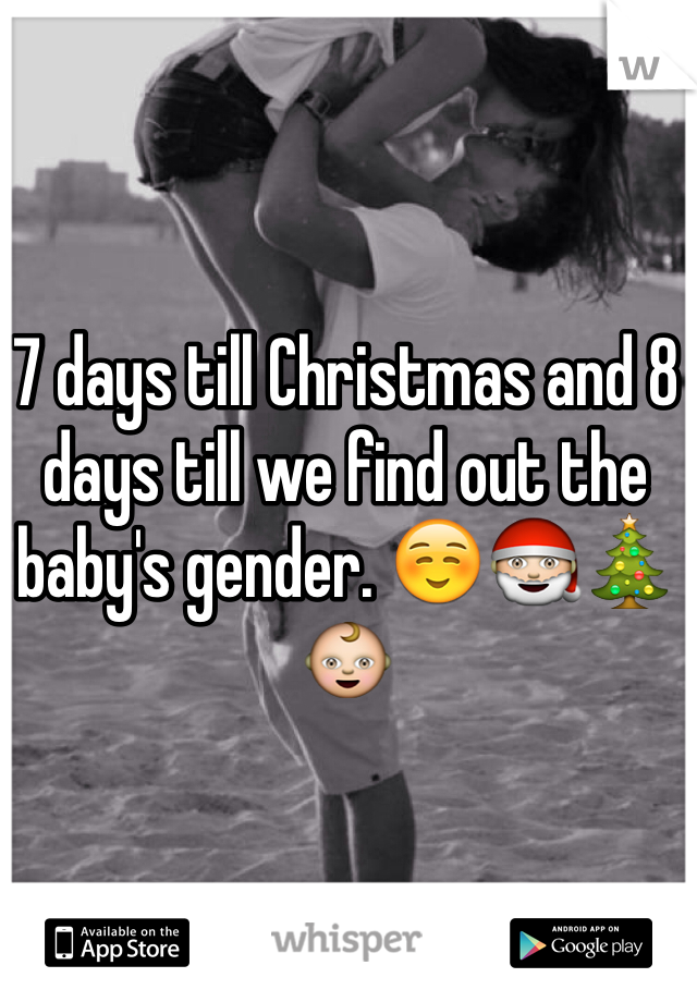 7 days till Christmas and 8 days till we find out the baby's gender. ☺️🎅🎄👶