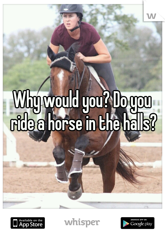 Why would you? Do you ride a horse in the halls?