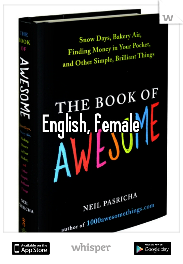 English, female