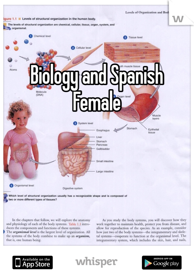 Biology and Spanish 
Female