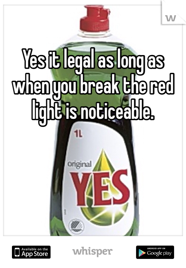 Yes it legal as long as when you break the red light is noticeable. 