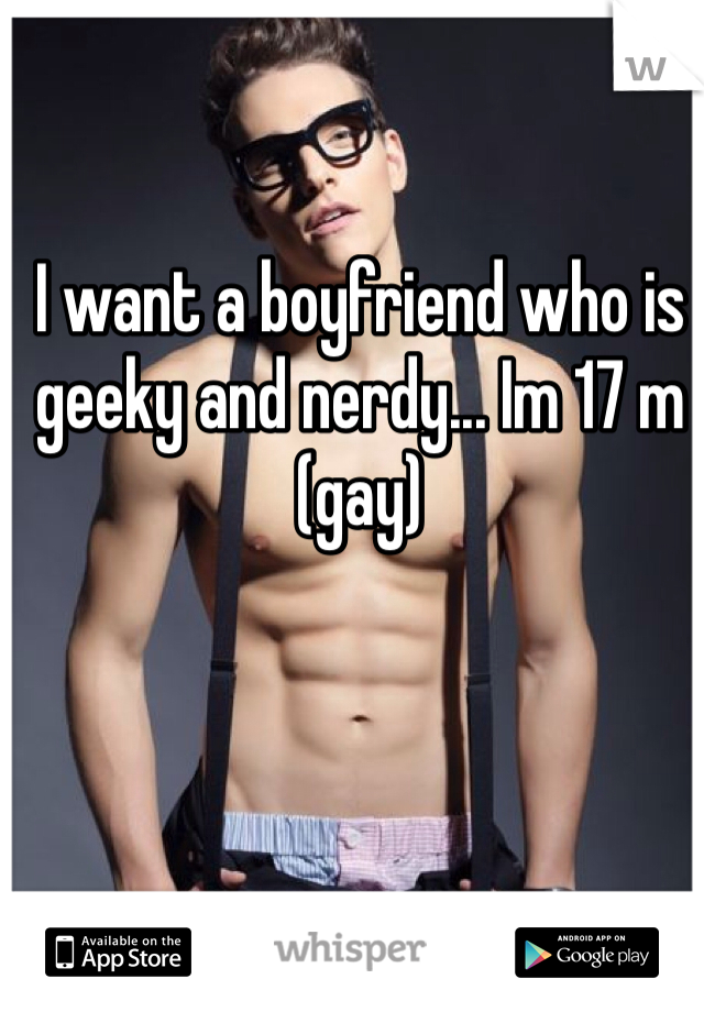 I want a boyfriend who is geeky and nerdy... Im 17 m (gay)