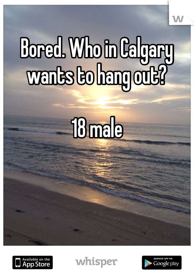 Bored. Who in Calgary wants to hang out? 

18 male