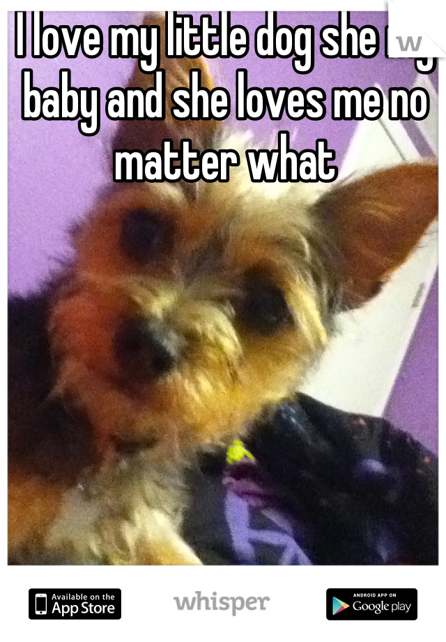 I love my little dog she my baby and she loves me no matter what