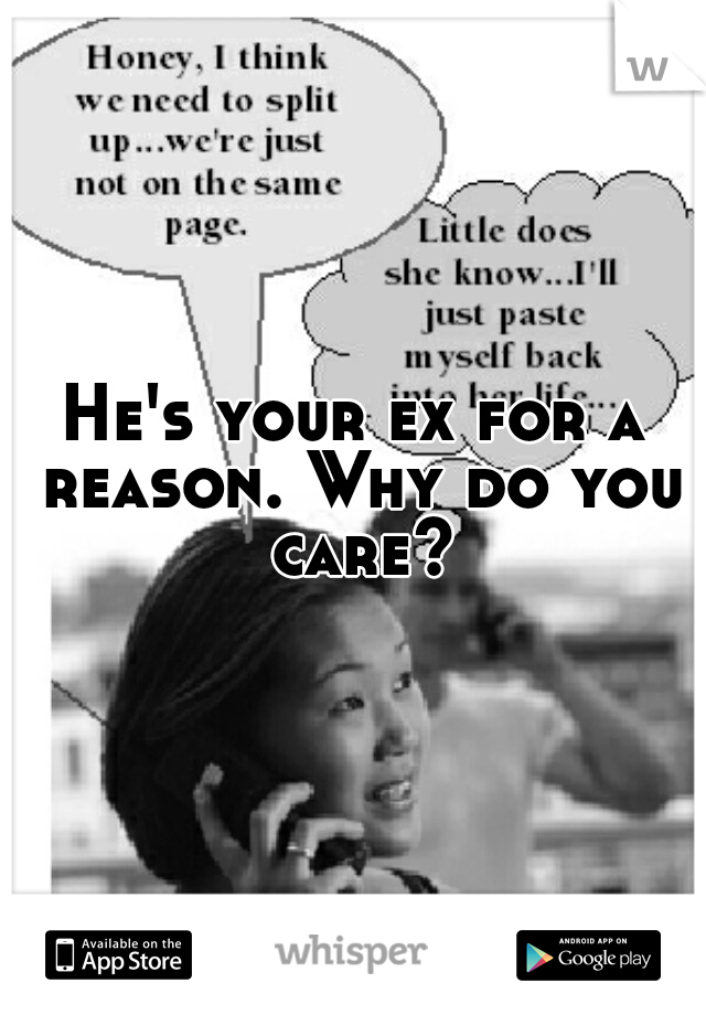 He's your ex for a reason. Why do you care?