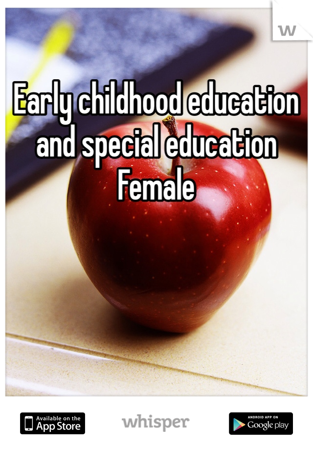 Early childhood education and special education
Female 