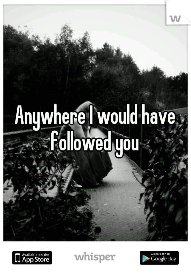 Anywhere I would have followed you 