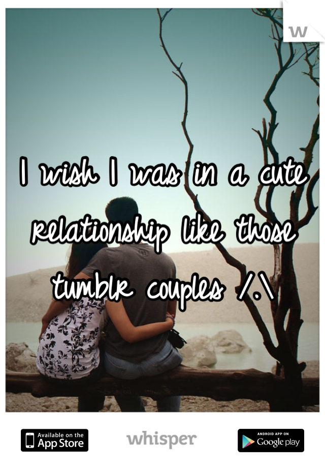 I wish I was in a cute relationship like those tumblr couples /.\