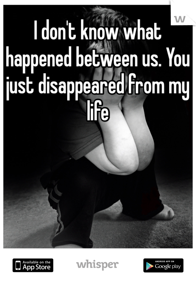 I don't know what happened between us. You just disappeared from my life 