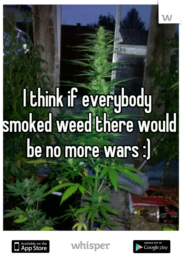 I think if everybody smoked weed there would be no more wars :)