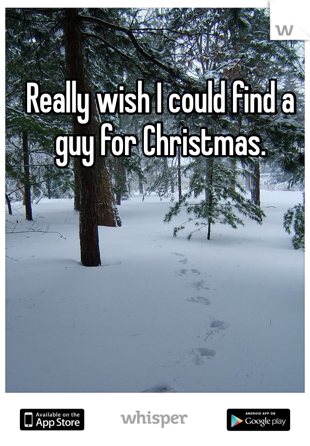 Really wish I could find a guy for Christmas. 