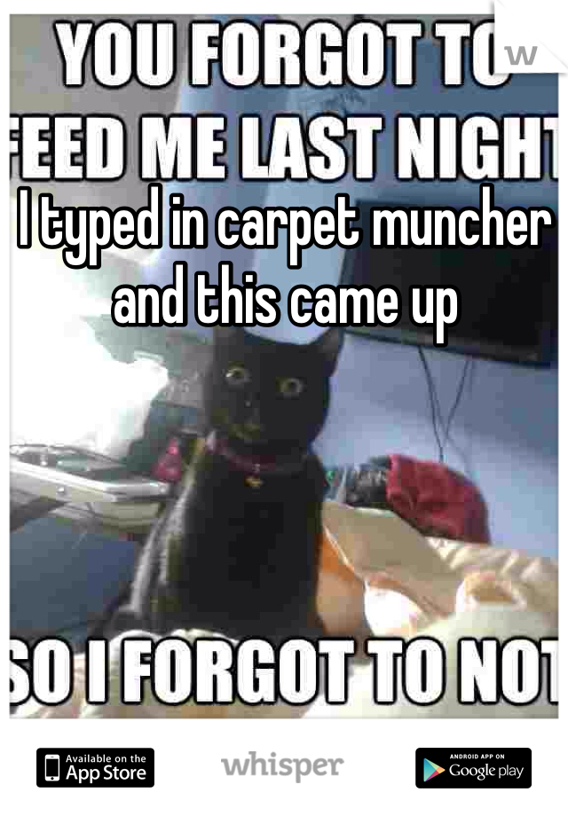 I typed in carpet muncher and this came up