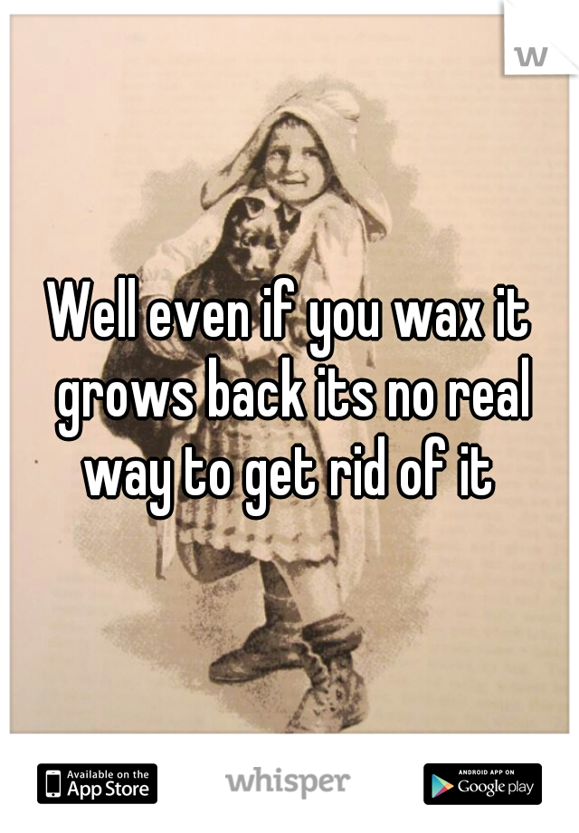 Well even if you wax it grows back its no real way to get rid of it 