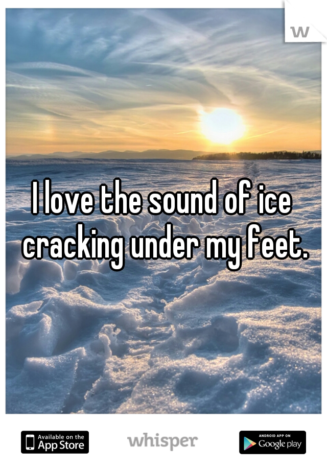 I love the sound of ice cracking under my feet.