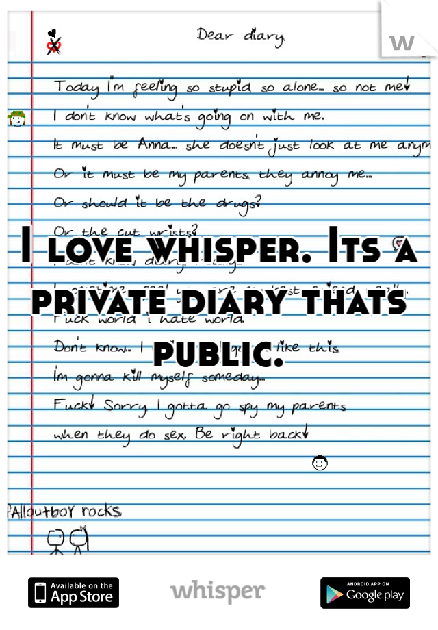 I love whisper. Its a private diary thats public. 