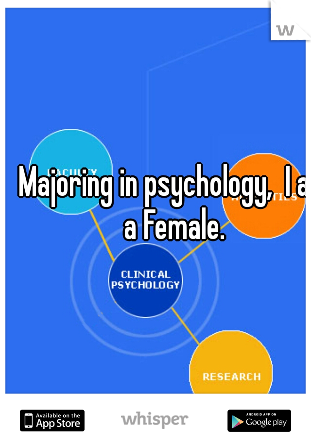 Majoring in psychology,  I am a Female. 