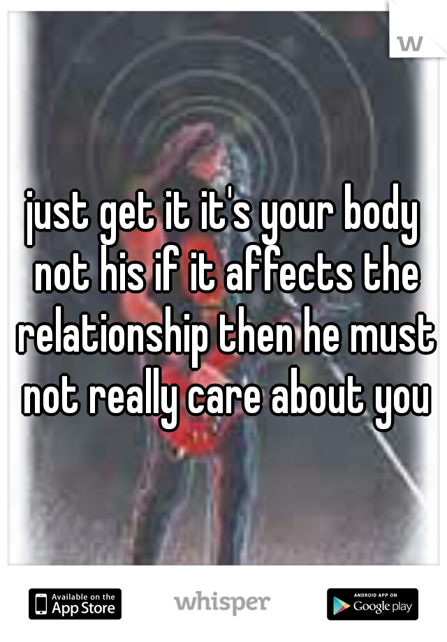 just get it it's your body not his if it affects the relationship then he must not really care about you