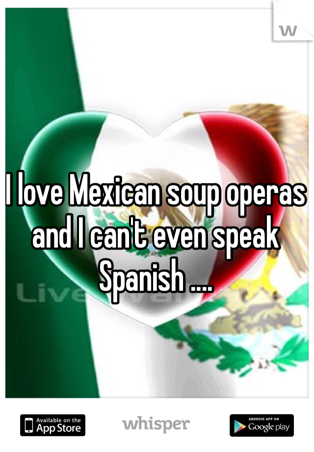 I love Mexican soup operas and I can't even speak Spanish ....