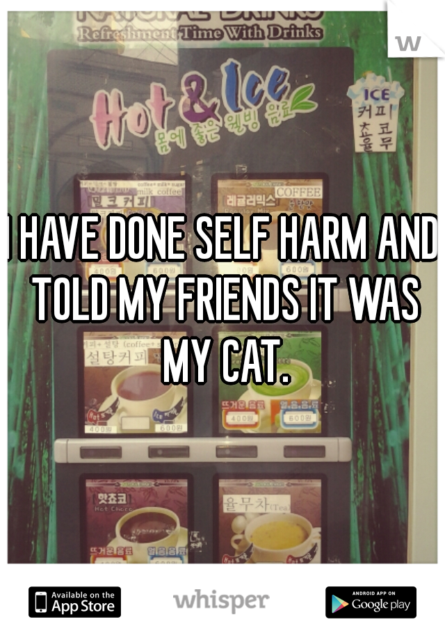 I HAVE DONE SELF HARM AND TOLD MY FRIENDS IT WAS MY CAT.