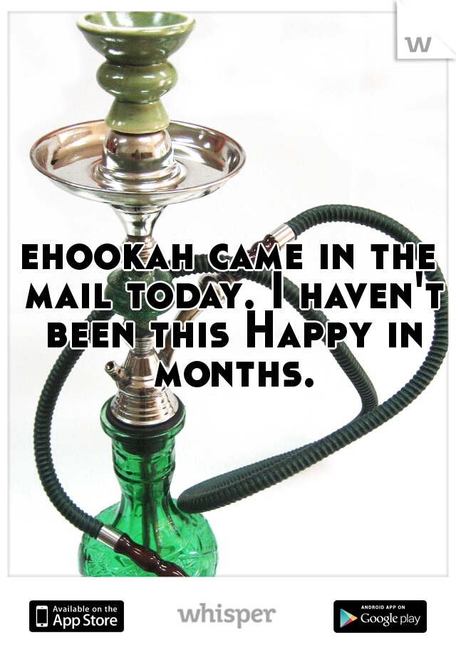 ehookah came in the mail today. I haven't been this Happy in months.