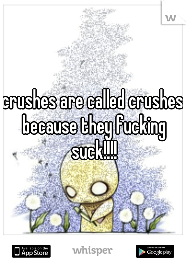 crushes are called crushes because they fucking suck!!!!