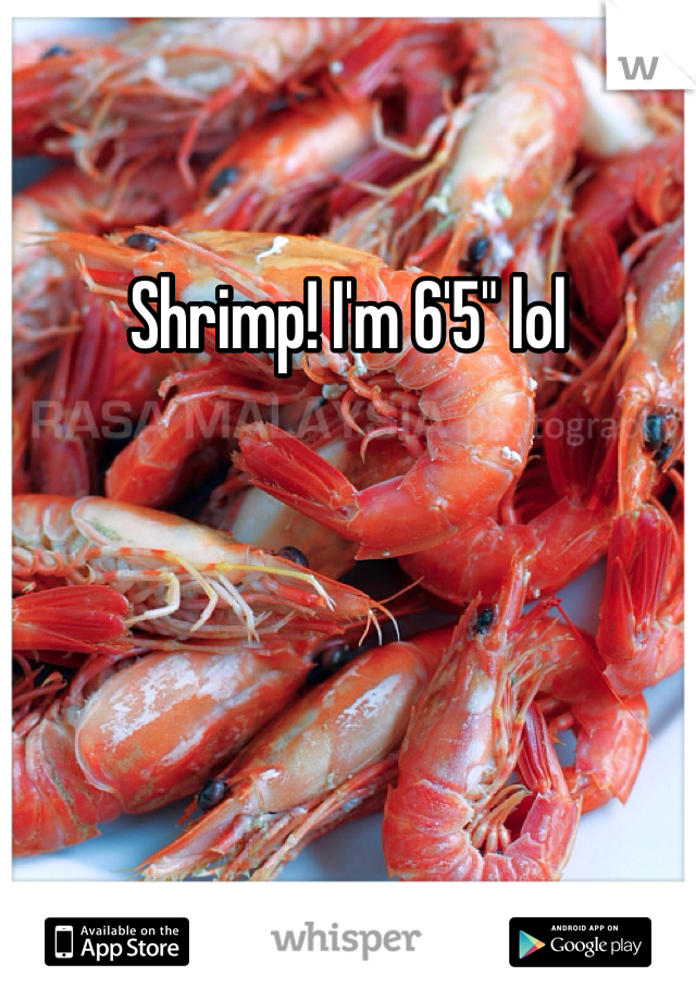 Shrimp! I'm 6'5" lol