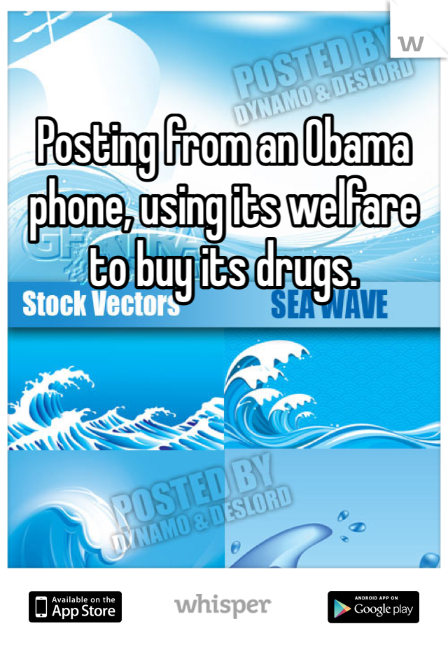 Posting from an Obama phone, using its welfare to buy its drugs.