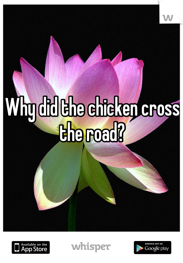 Why did the chicken cross the road?