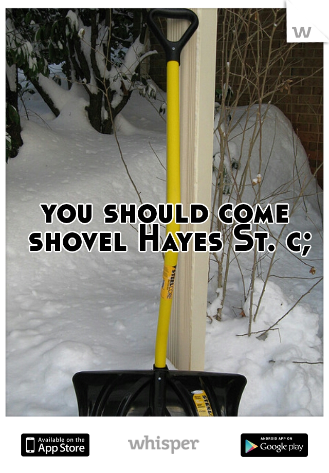 you should come shovel Hayes St. c;