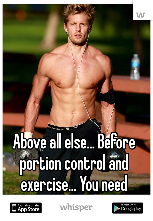 Above all else... Before portion control and exercise... You need determination. 