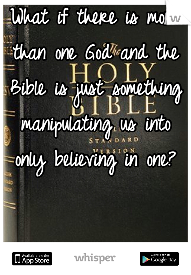 What if there is more than one God and the Bible is just something manipulating us into only believing in one? 