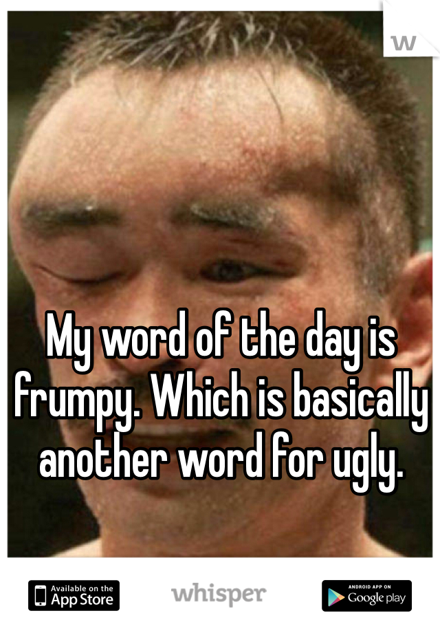 My word of the day is frumpy. Which is basically another word for ugly. 
