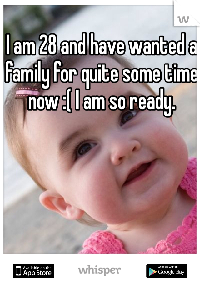 I am 28 and have wanted a family for quite some time now :( I am so ready. 