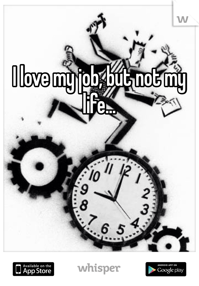 I love my job, but not my life...