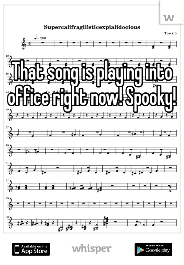 That song is playing into office right now! Spooky! 
