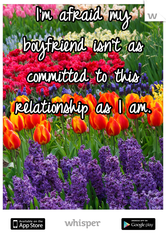 I'm afraid my boyfriend isn't as committed to this relationship as I am. 