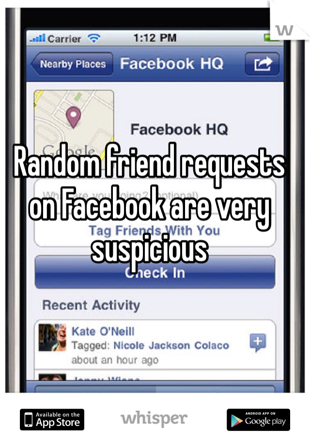 Random friend requests on Facebook are very suspicious 