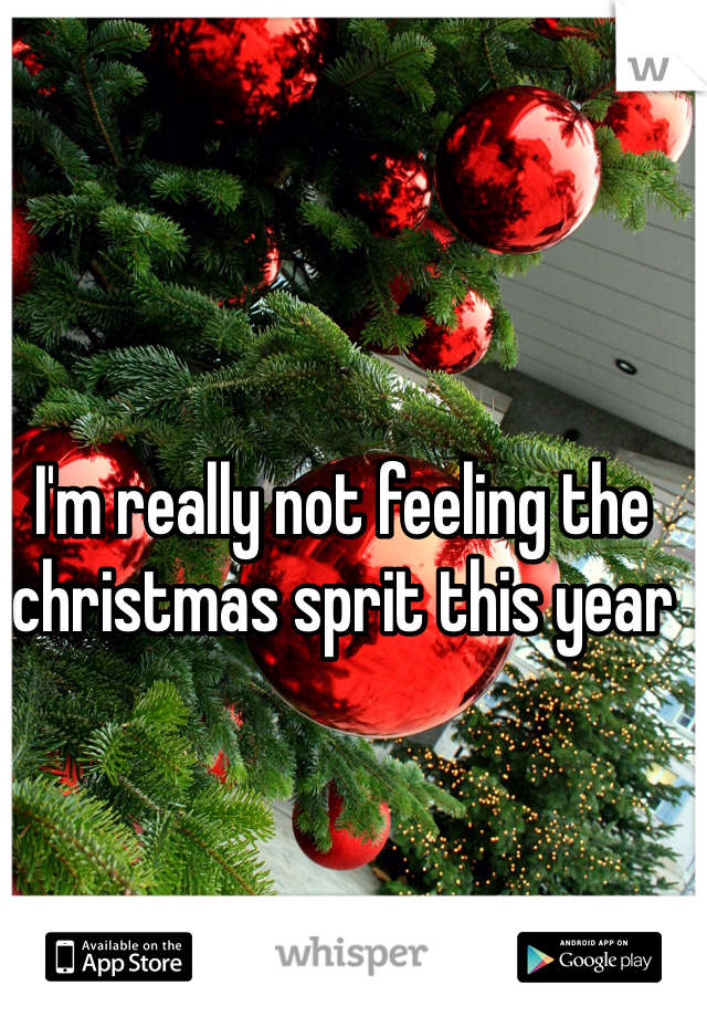 I'm really not feeling the christmas sprit this year