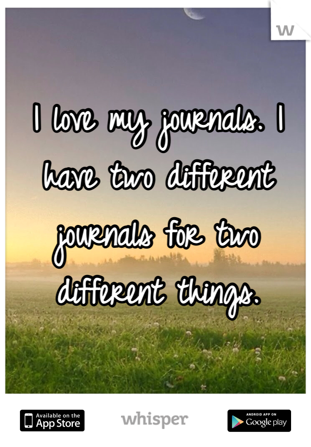 I love my journals. I have two different journals for two different things. 