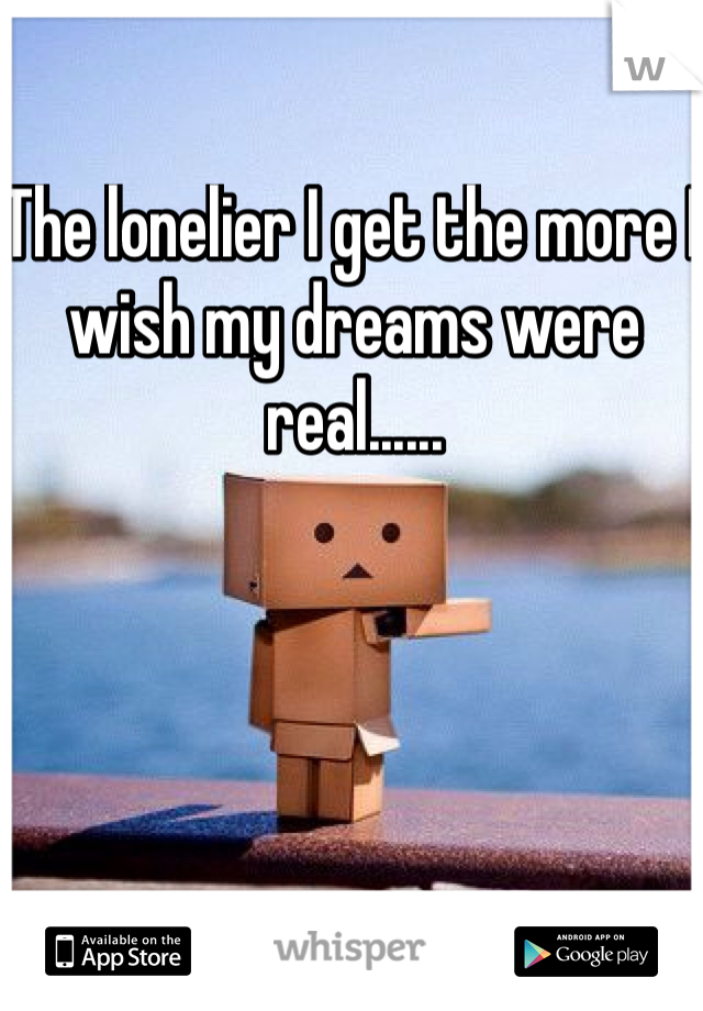 The lonelier I get the more I wish my dreams were real...... 