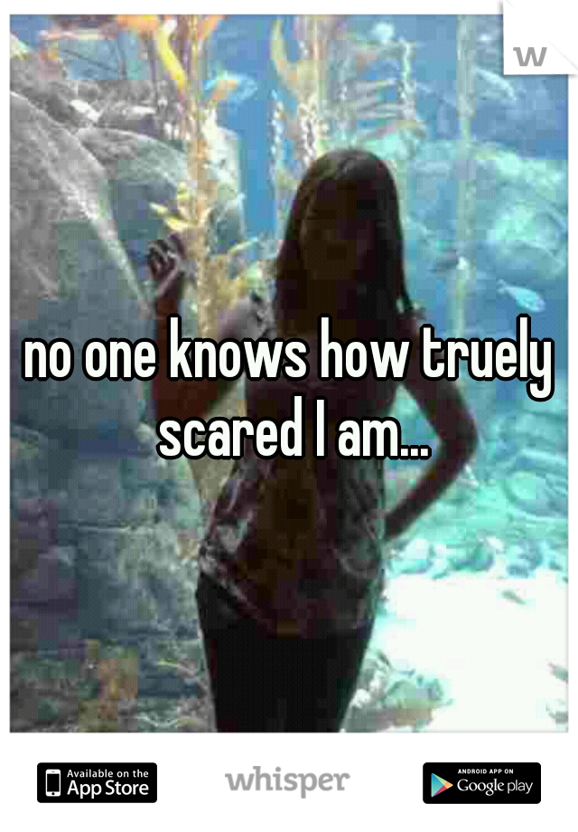 no one knows how truely scared I am...
