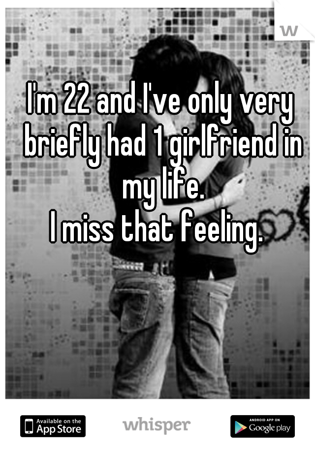 I'm 22 and I've only very briefly had 1 girlfriend in my life.

I miss that feeling. 