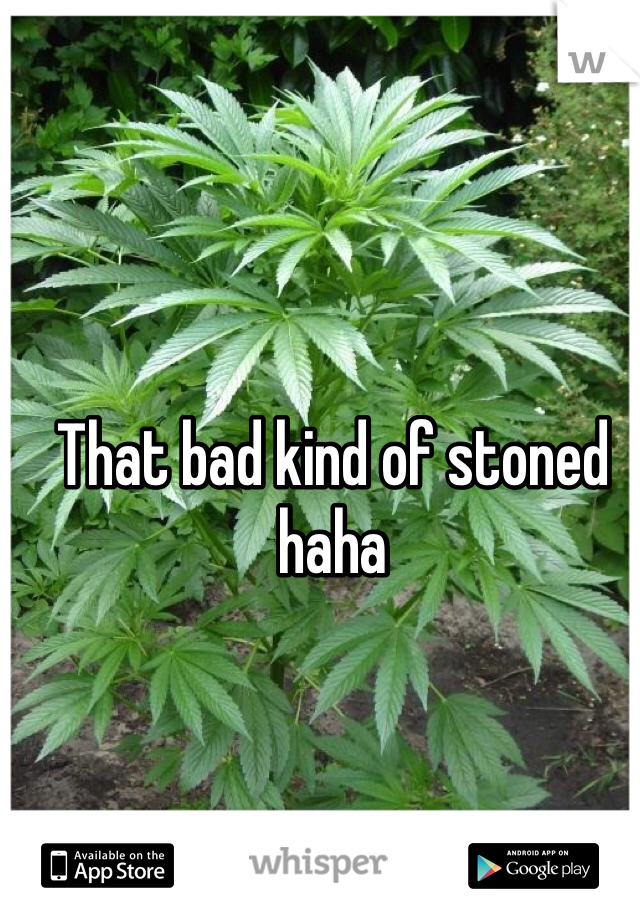 That bad kind of stoned haha